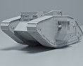 マーク V 戦車 3Dモデル clay render