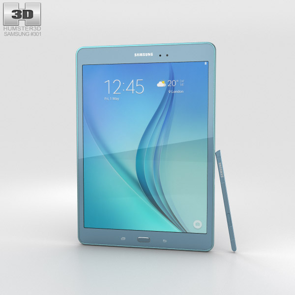 Samsung Galaxy Tab A 9.7 S Pen Smoky Blue 3Dモデル