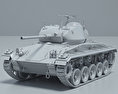 M24軽戦車 3Dモデル clay render