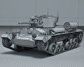 Valentine Infantry Tank Mk III 3d model wire render