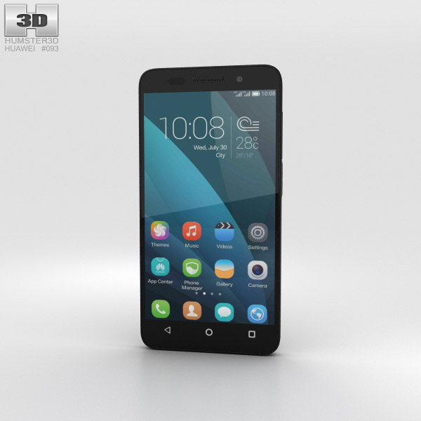 Huawei Honor 4X 黒 3Dモデル