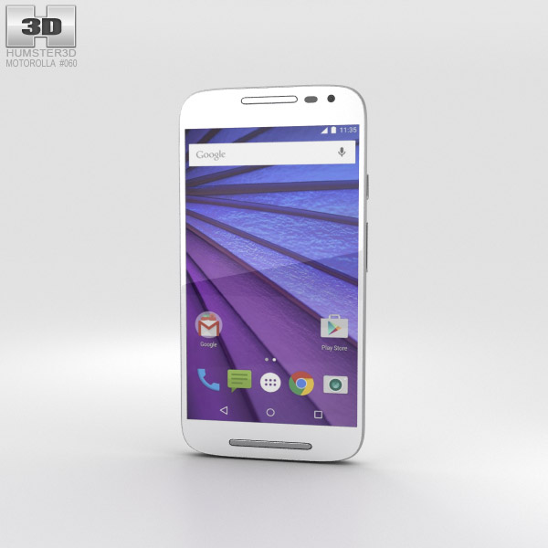 Motorola Moto G (3rd Gen) White 3D 모델 