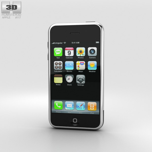 Apple iPhone (1st gen) 黑色的 3D模型