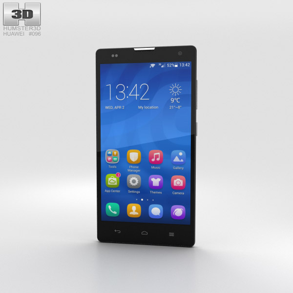 Huawei Honor 3C 4G Blanc Modèle 3D