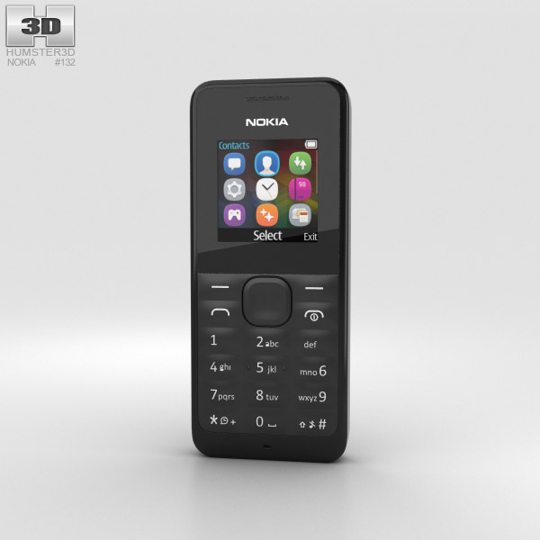 Nokia 105 Nero Modello 3D