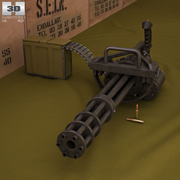 M134 Minigun Modello 3D