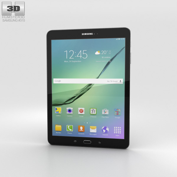 Samsung Galaxy Tab S2 9.7-inch Nero Modello 3D
