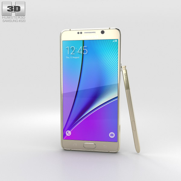 Samsung Galaxy Note 5 Gold Platinum Modèle 3D