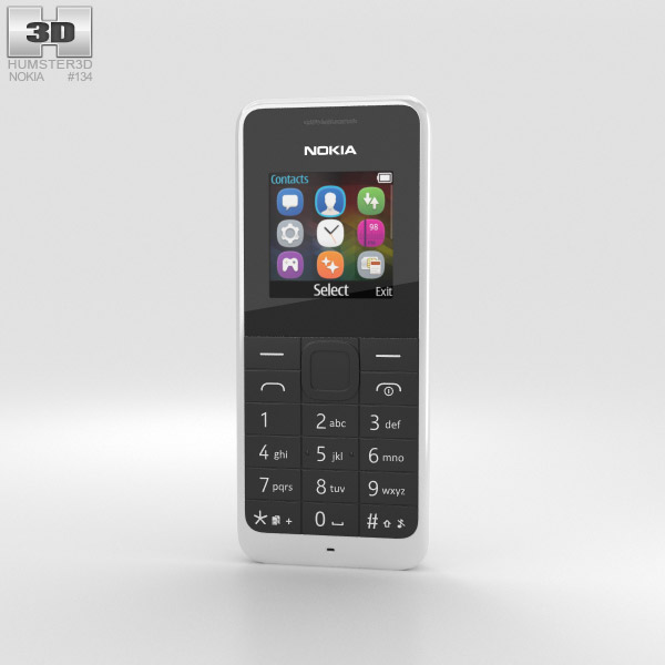 Nokia 105 Dual SIM 白色的 3D模型