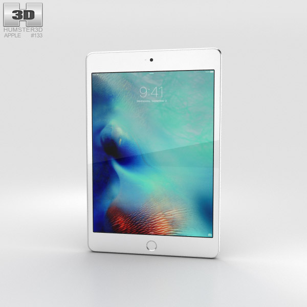 Apple iPad Mini 4 Silver 3D模型