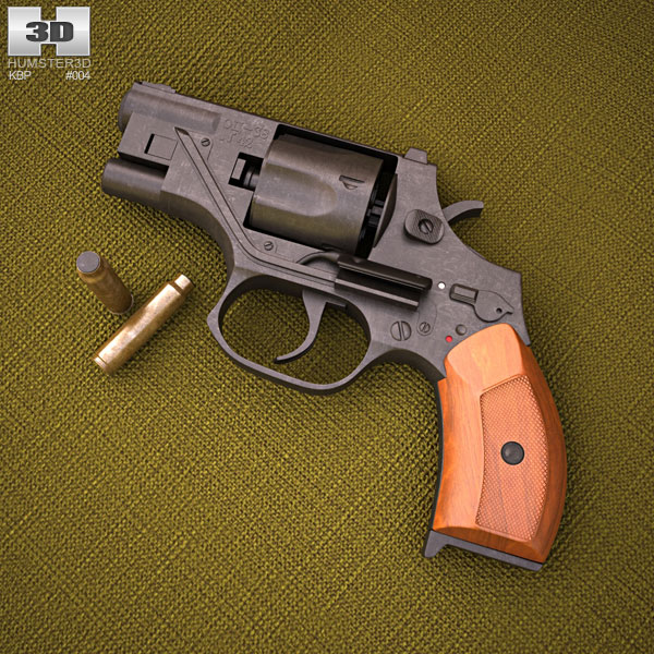 OTs-38 Stechkin silent revolver 3D model
