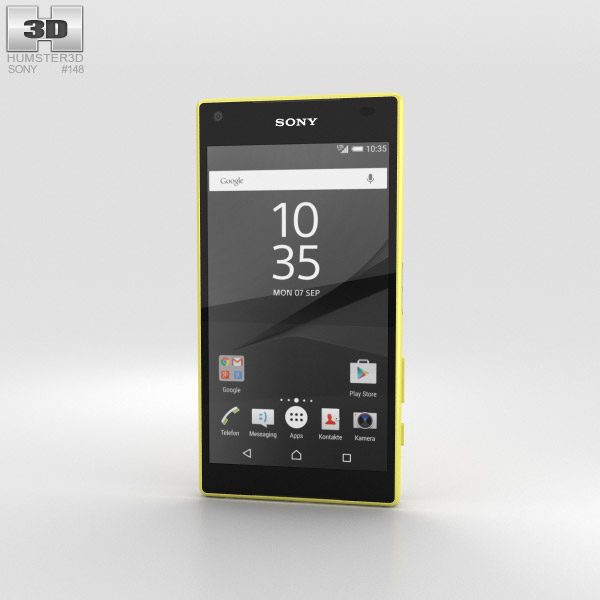 Sony Xperia Z5 Compact 黄色 3D模型