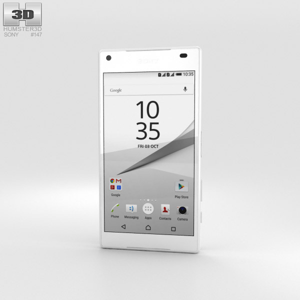 Sony Xperia Z5 Compact Blanc Modèle 3D