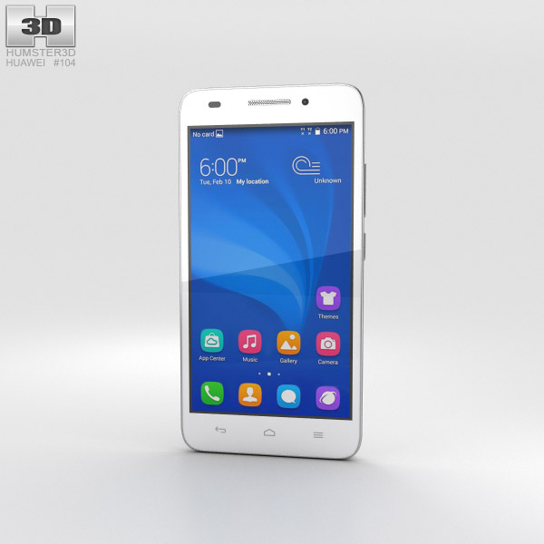 Huawei Honor 4 Play 白色的 3D模型