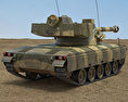 Kürassier Panzer 3D-Modell Rückansicht