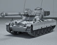 SK105キュラシェーア軽戦車 3Dモデル wire render