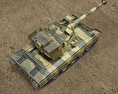 SK-105胸甲騎兵式輕型坦克 3D模型 顶视图