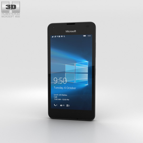 Microsoft Lumia 550 黑色的 3D模型