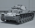Panzer II 3d model wire render