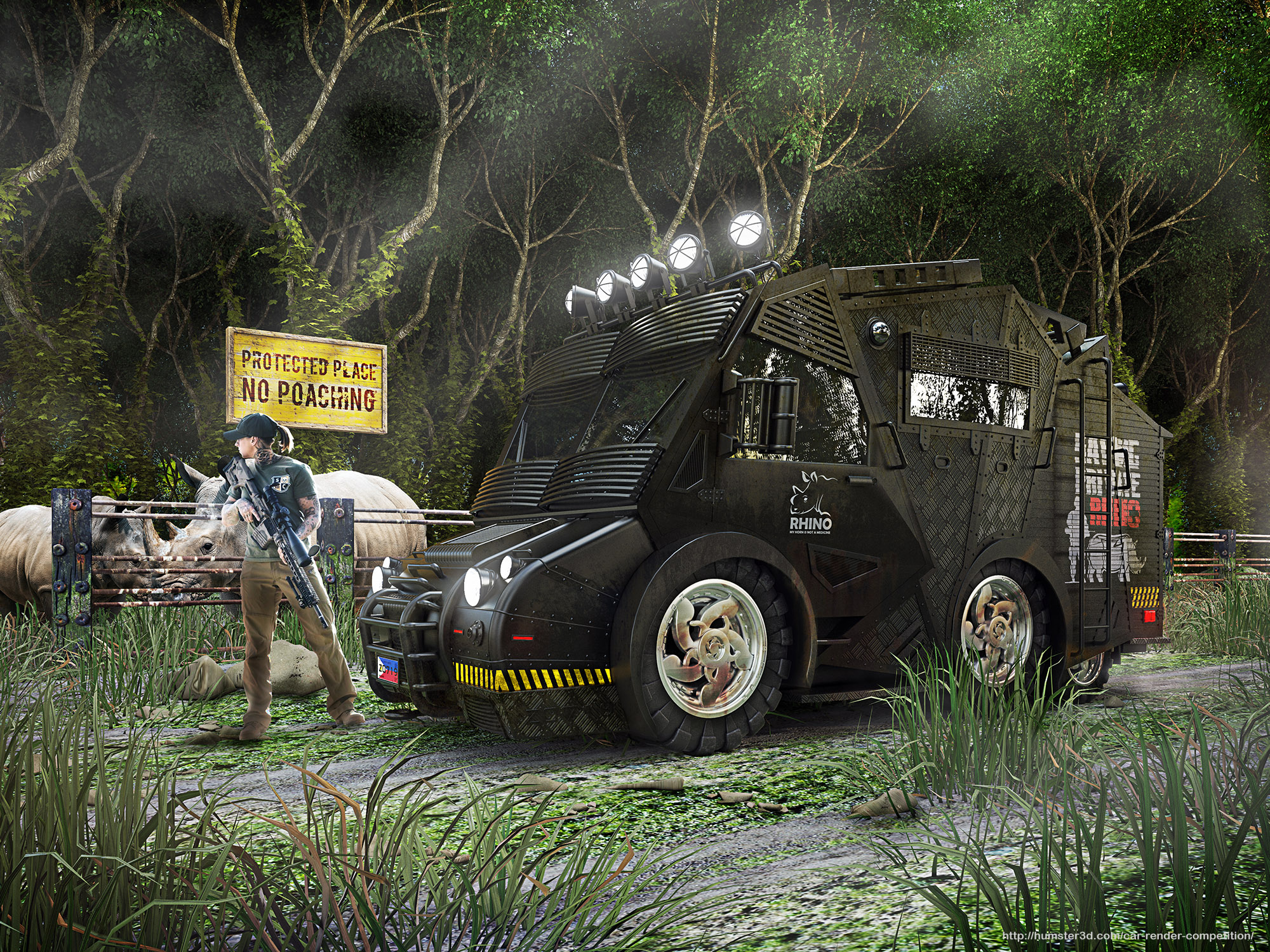 Anti-Poaching Rescue Vehicle 3d art