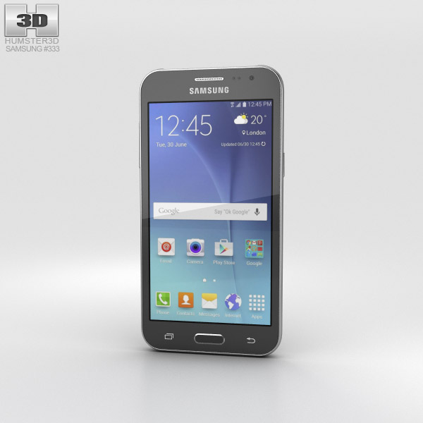 Samsung Galaxy J2 黑色的 3D模型