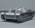 StuG III Modello 3D wire render
