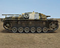 Sturmgeschütz III 3D-Modell Seitenansicht