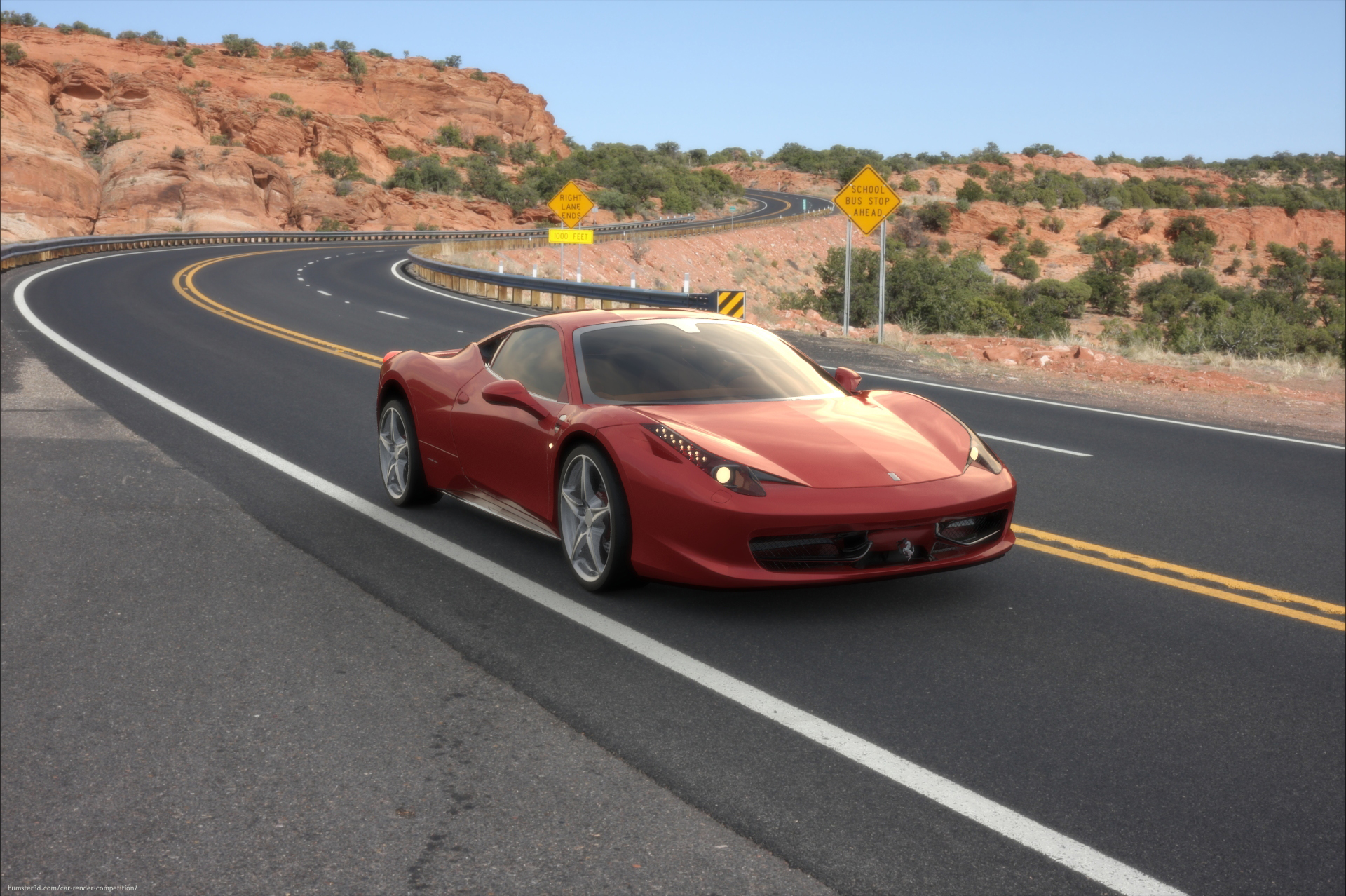 Ferrari 456 Itália 3d art