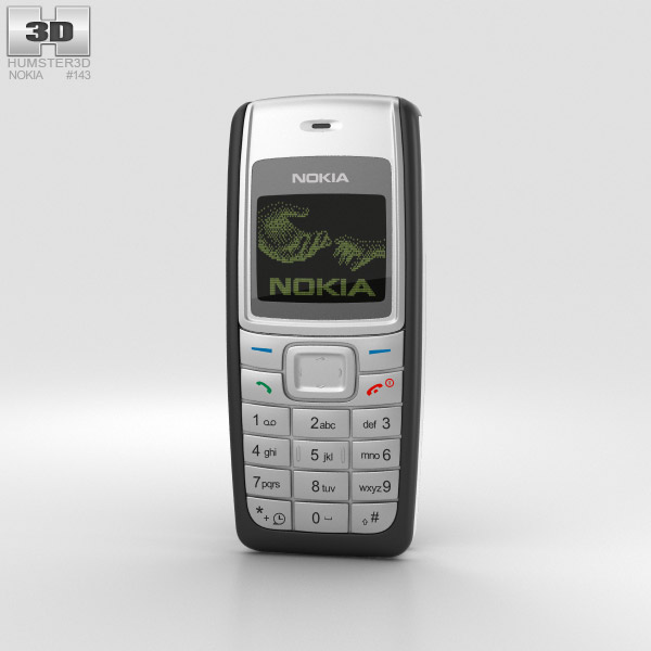 Nokia 1110 Schwarz 3D-Modell