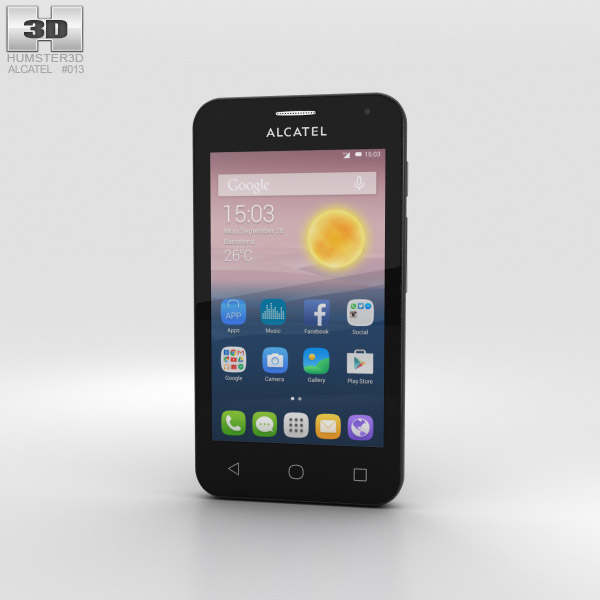 Alcatel OneTouch Pixi First Silver Modelo 3D