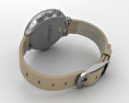 Pebble Time Round 14mm Band Silver With Stone Leather Modèle 3d