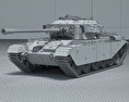センチュリオン 戦車 3Dモデル wire render