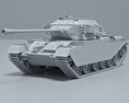 Centurion Tank 3d model clay render