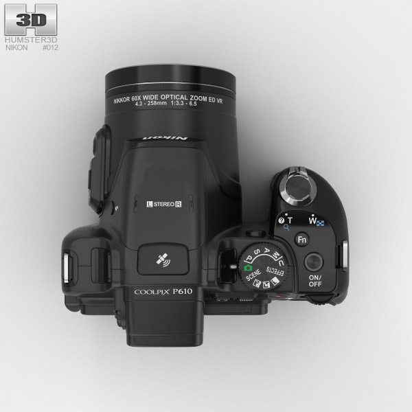 Nikon Coolpix P610 Black 3D model - Electronics on 3DModels