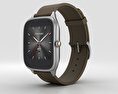 Asus Zenwatch 2 1.63-inch Silver Case Brown Rubber Band 3Dモデル