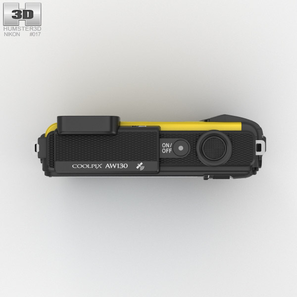 Nikon Coolpix AW130 Yellow 3D model - Download Electronics on