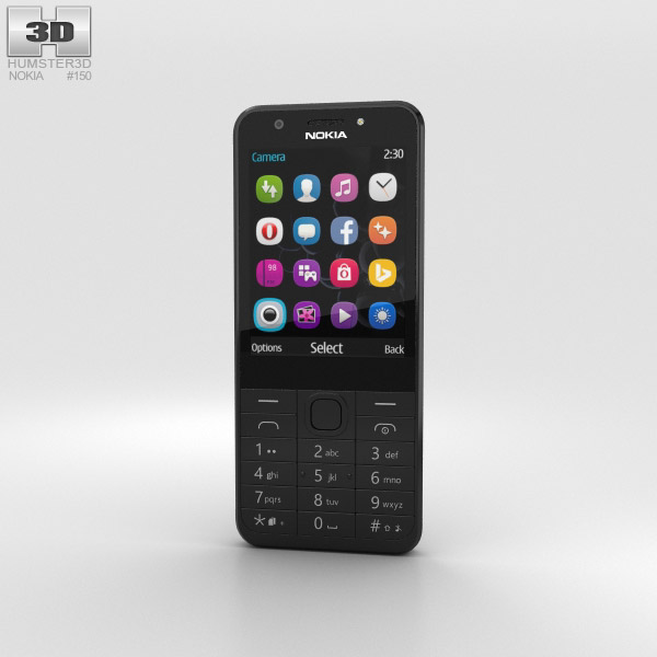 Nokia 230 Dual SIM Noir Modèle 3D