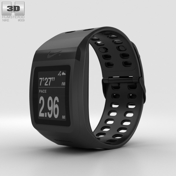 Nike+ SportWatch GPS Noir Modèle 3D