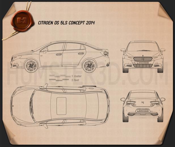 Citroen DS 5LS 2014 Disegno Tecnico