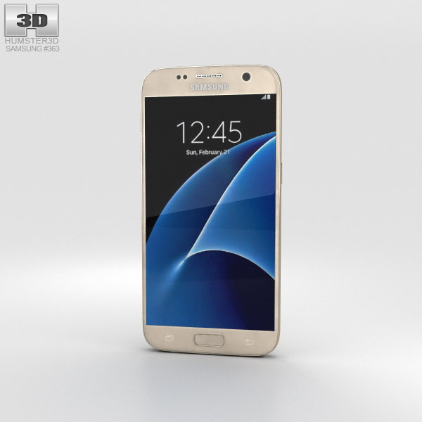 Samsung Galaxy S7 Gold Modèle 3D