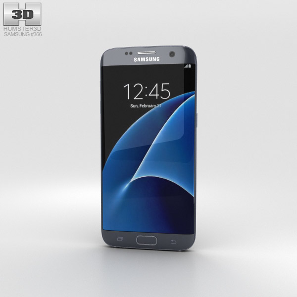 Samsung Galaxy S7 Edge 黒 3Dモデル