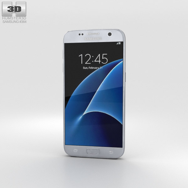 Samsung Galaxy S7 Silver Modèle 3D