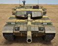 VT-4 (MBT-3000) Tank Modello 3D vista frontale