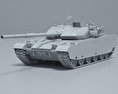 VT-4 戦車 3Dモデル clay render
