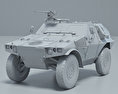 Panhard VBL Modello 3D clay render