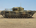 Churchill Panzer 3D-Modell Seitenansicht