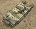 Churchill Panzer 3D-Modell Draufsicht