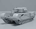丘吉爾戰車 3D模型 clay render