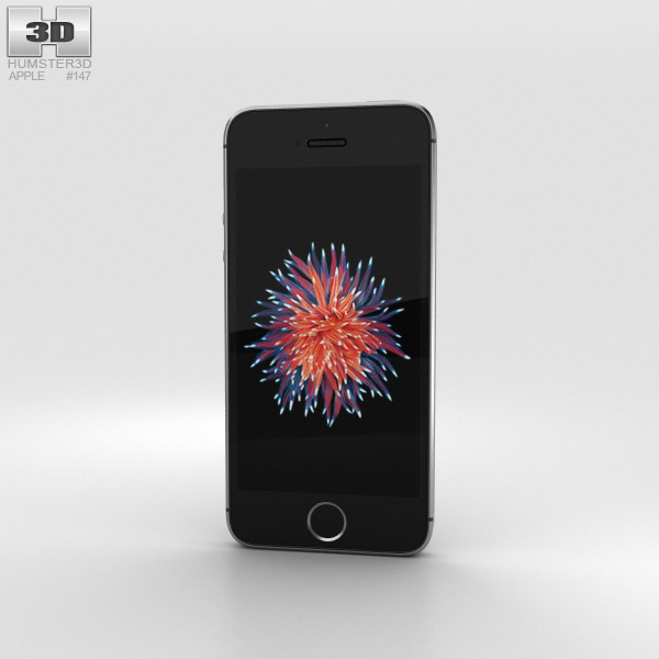 Apple iPhone SE Space Gray 3D 모델 