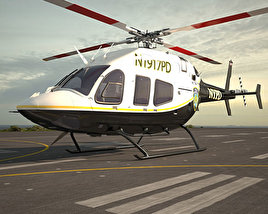 Bell 429 GlobalRanger 경찰 헬리콥터 3D 모델 